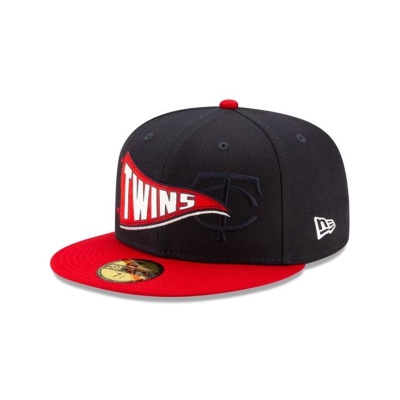 Minnesota Twins Gorra | New Era MLB Flag 59fifty Fitted Cap Mexico - Azules